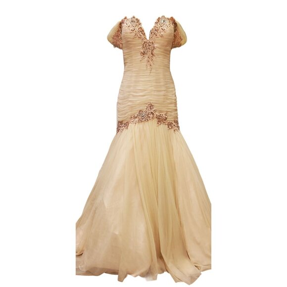 Luxurious Designer Couture Wedding Evening Cocktail Prom Party Runway Gown Dress - Picture 14 of 16